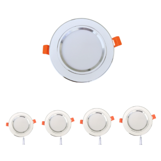 Đèn LED âm trần Dowlight viền Bạc mẫu [AT-SA-AT46] 7W-12W | Saco